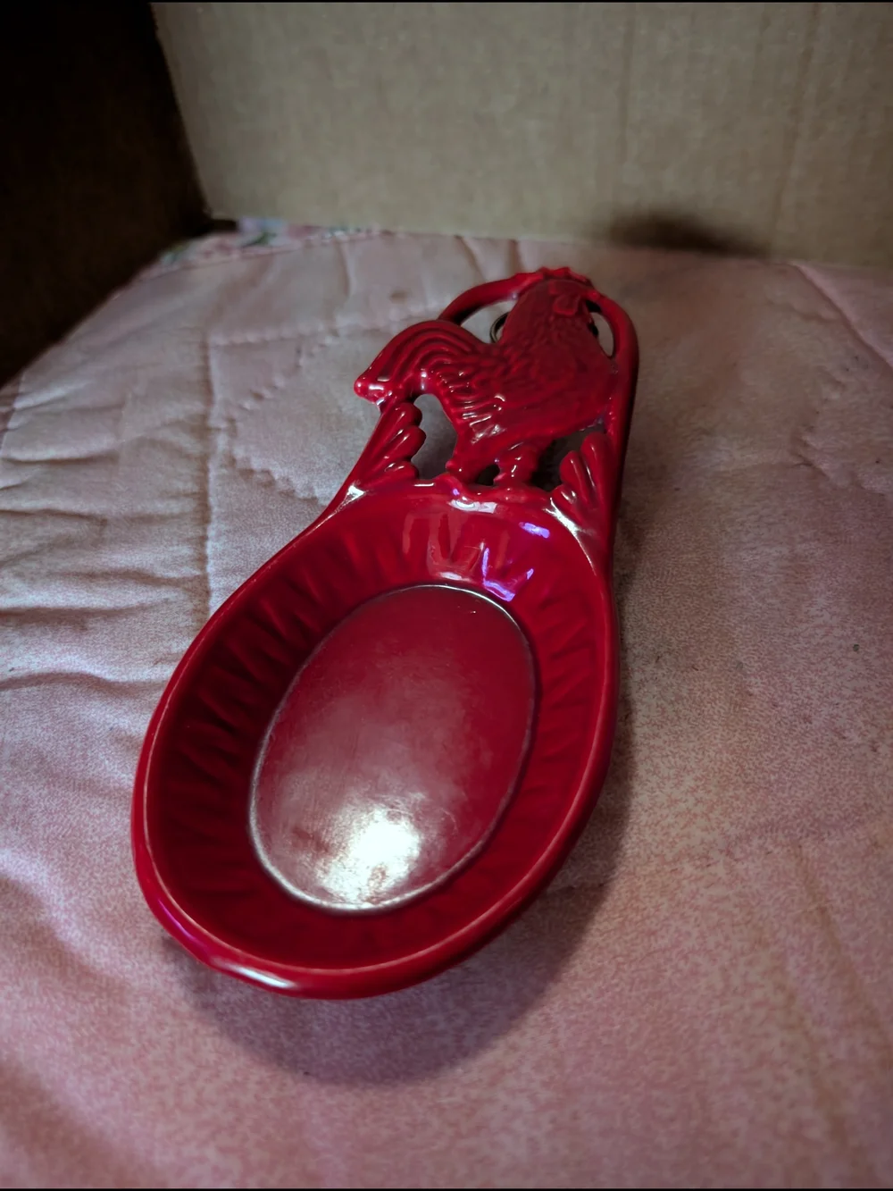 Red Rooster Cast Iron Spoon Rest